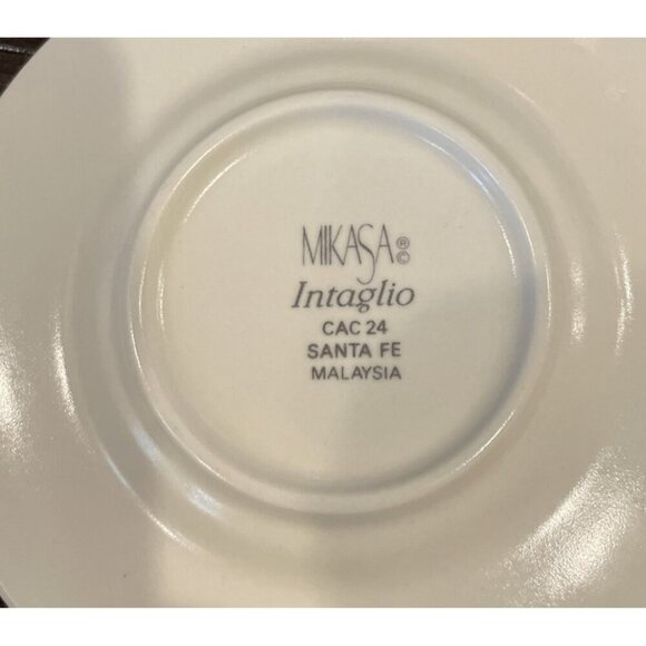 Mikasa Intaglio CAC24 Santa Fe Set Of 2 Demitasse Cups Saucers Vintage Aztec - Picture 7 of 8